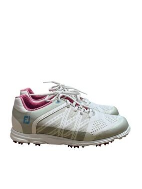 FootJoy White Athletic Golf Shoes with Pink Lining